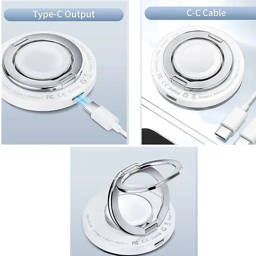 БЗП WIWU Wi-W027 3 in 1 wireless charger White - фото 6