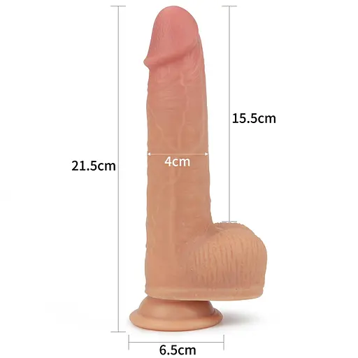 Реалістичний вібратор Lovetoy Dual Layer Rotating Nature Cock Anthony 21.5 см тілесний - фото 3