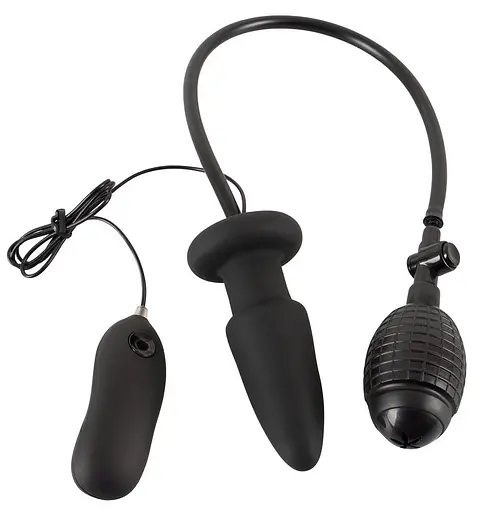 Анальна пробка Orion Inflatable + Vibrating Butt Plug 12.2 см (чорний) - фото 3