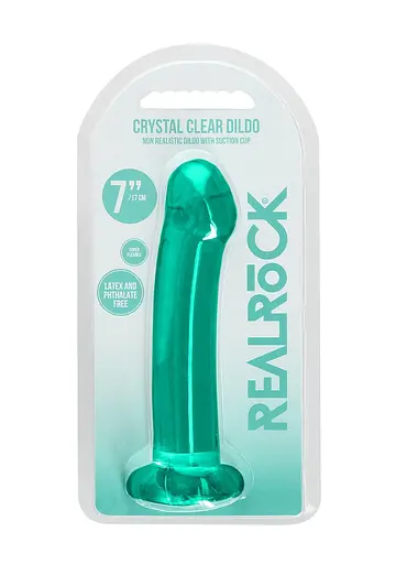 Фалоімітатор RealRock Crystal Clear 6.7" 17 см (зелений) - фото 9