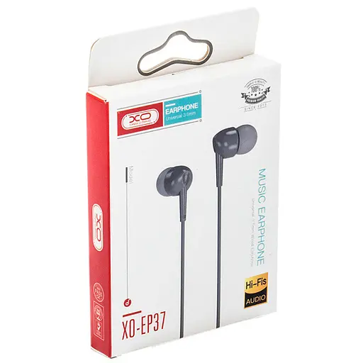 Наушники XO проводные вакуумные EP37 гарнитура с микрофоном черная - фото 3