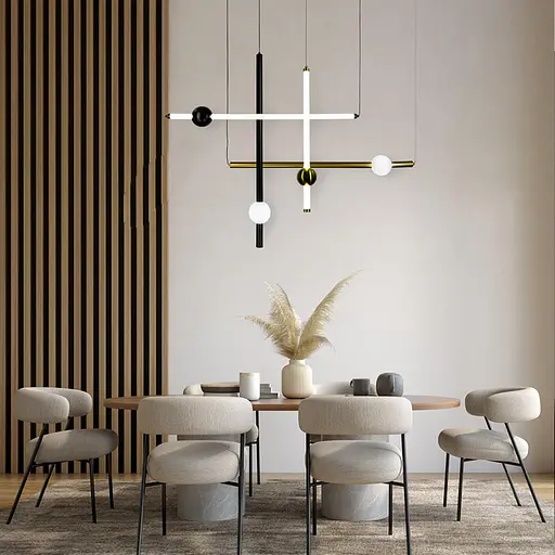 Led світильник у горизонтальній формі 90 см із чорною кулькою | Арт. YG 520A/900 HL BK | Line F - фото 1