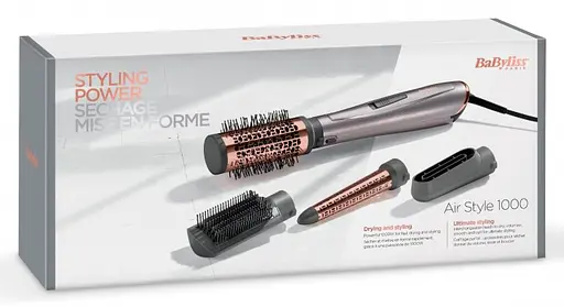 Фен-щетка BaByliss 1000 Вт, 2 режима, ионизация, холодный обдув, керамика, серый - фото 8