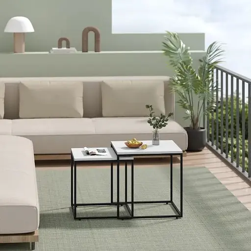 Комплект журнальных столиков Leobert Nika квадратный белый - фото 3