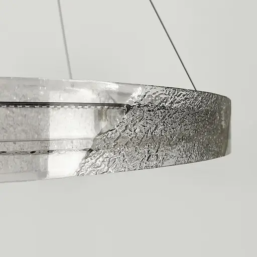 Люстра з підвісним корпусом з прозорого рельєфного акрилу Ø 80 см | Line F | Арт. MJ372-800 BK - фото 3