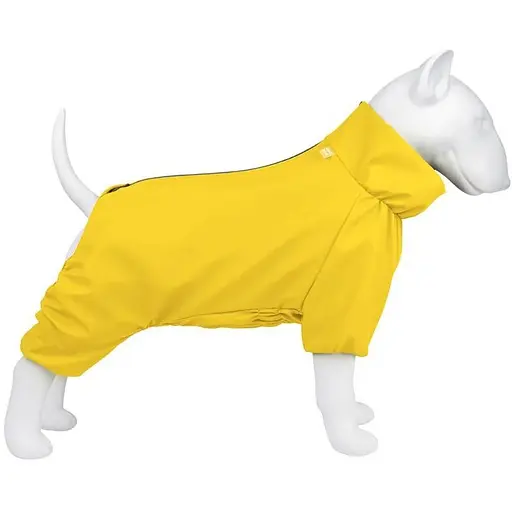 Дощовик для собак Waudog Clothes, водонепроникний, M45, В 55-60 см, С 37-40 см, жовтий