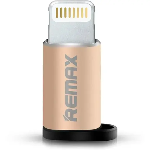 Переходник Remax RA-USB2 microUSB to Lightning золотистый