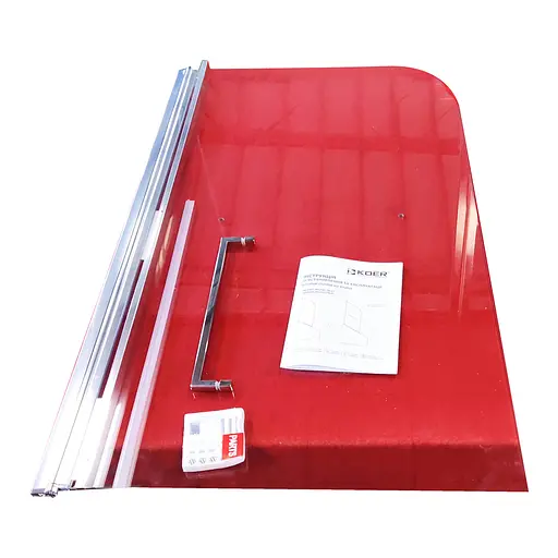 Шторки скляні на ванну Koer SR BS02-80x140-TR-01 прозоре скло 6 мм, хром KR5401, Універсальна, прозорий, хром - фото 7