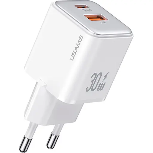 Сетевое зарядное устройство Usams US-CC189 30W White (CC189TC02) [139641]