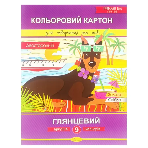 Набір двостороннього кольорового картону А4 АП-1106-2, 9 аркушів