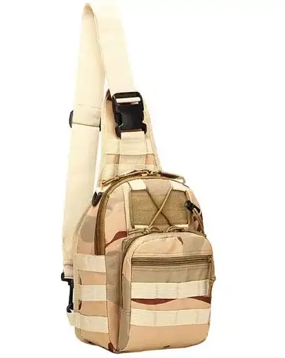 Тактическая армейская сумка через плечо Хаки камуфляж - фото 4