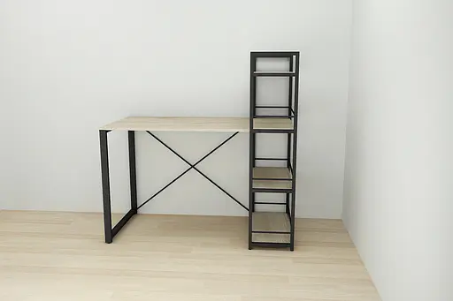 Письменный стол Ferrum-decor Серии Коннект с этажеркой 75x120x60 черный ДСП Дуб Сонома 16мм (FRD-104222) - фото 5