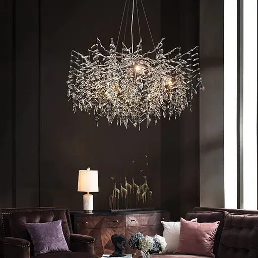 Изысканная серебряная люстра DIAMINA с хрустальными камнями Ст. 33007 CH | Line F - фото 4