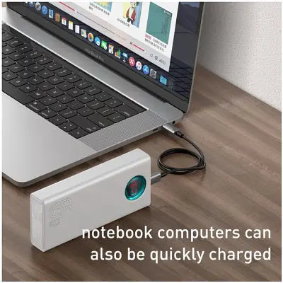 Зарядний пристрій Baseus Amblight Digital Display Quick Charge 65W 30000mAh (Білий) - фото 6