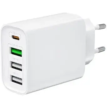 Мережевий зарядний пристрій XO L120 multi port fast charging (USB-C 20W/USB-A 18W) with lightning cable Білий - фото 1
