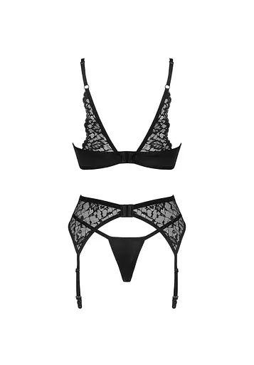 Комплект білизни Obsessive Bellastia XL/2XL чорний - фото 6