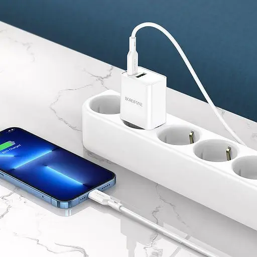 Сетевое зарядное устройство Borofone BA69A Resource PD20W+QC3.0 - фото 2