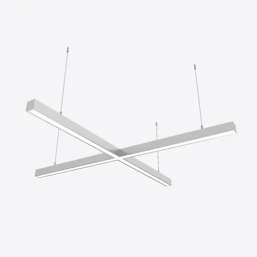 Світлодіодний світильник X-LED 80ВТ x-подібний (хрест) сірий (855x855x43) - фото 1