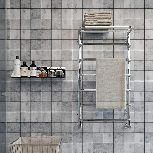 Водяной полотенцесушитель Kosser Скоба с полкой 700x530/6 ДСп04, Хром - фото 4