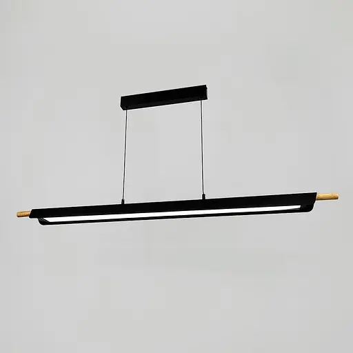 Линейный светильник LED в черном корпусе 118 см с деревянным декором | Line F | Ст. H40L-1200 BK - фото 5