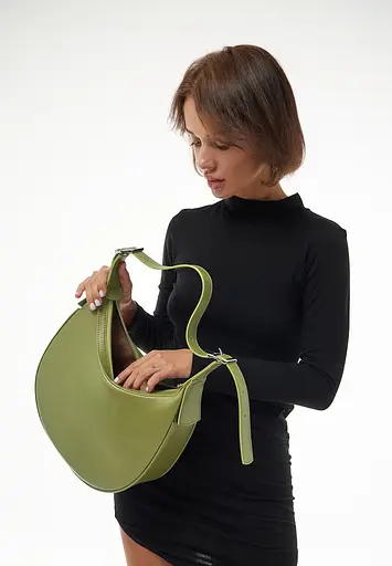 Жіноча шкіряна сумка Vivian оливковий - фото 2