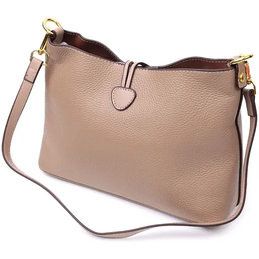 Сумка женская Vintage с оригинальной застежкой пуговкой из натуральной кожи 26х18х10 см sum0028990 - фото 2