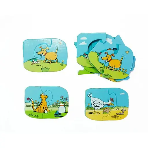 Пазлы для малышей Песик, котик, курочка 960247 (190001-UA) 18 элементов - фото 3