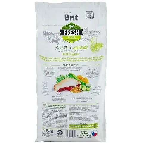 Сухой корм Brit Fresh для взрослых активных собак с уткой и пшеном 12 кг - фото 3