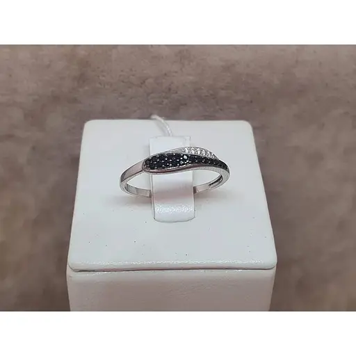 Срібне кільце Агні Змійка в каменях з фіанітами. 1889/9Р-CZ 17,5 - фото 3