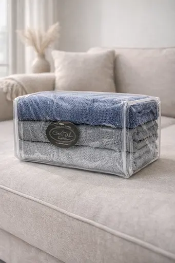 Набір турецьких рушників для ванної 70x140 см 3 шт TC303376188 - фото 2