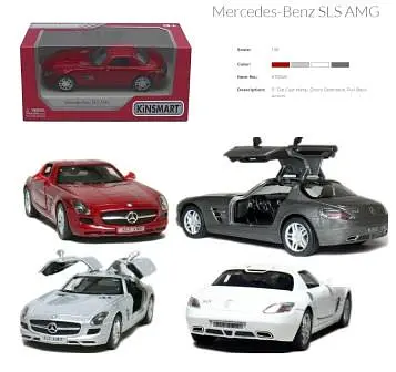 Металлическая инерционная легковая модель Mercedes-Benz SLS AMG 5", открывающиеся двери (В ассортименте) - фото 3