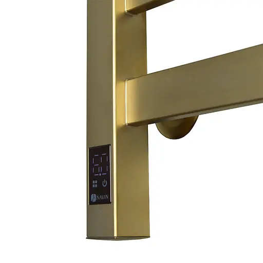 Электрический полотенцесушитель Navin Авангард 480x800 Sensor левостороннее с таймером, матовое золото 12-212033-4860, Золотой, Левое, Электронный - фото 3