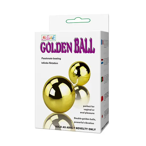 Вагинальные шарики LyBaile Golden Ball, 3.5 см, золотистый - фото 9