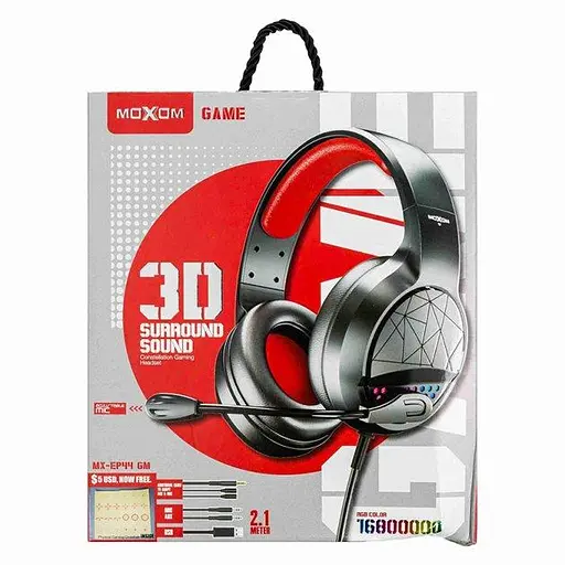Ігрові навушники з мікрофоном Moxom MX-EP44 GM Black - фото 3
