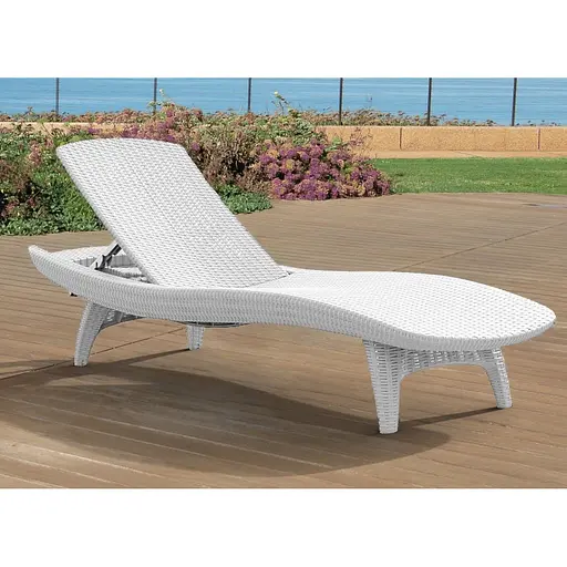 Шезлонг пластиковий Keter Pacific, білий - фото 4