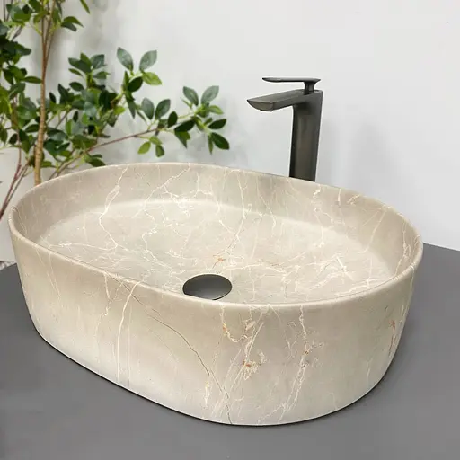 Умивальник VBI Verona 50 beige stone matt накладний VBI-011325 - фото 2