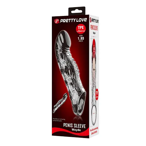 Насадка на пеніс Pretty Love Penis Sleeve Wayde 21.3 см (чорний) - фото 5