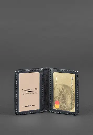 Кожаная обложка для ID-паспорта и водительского заседания 4.0 синяя - фото 3