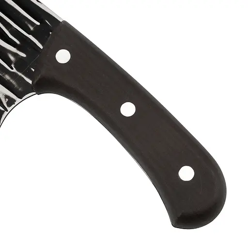 Кухонный нож-топорик мясницкий кливер для рубки мяса и овощей из нержавеющей стали с кованым лезвием с деревянной рукояткой 26 см 88211 - фото 7