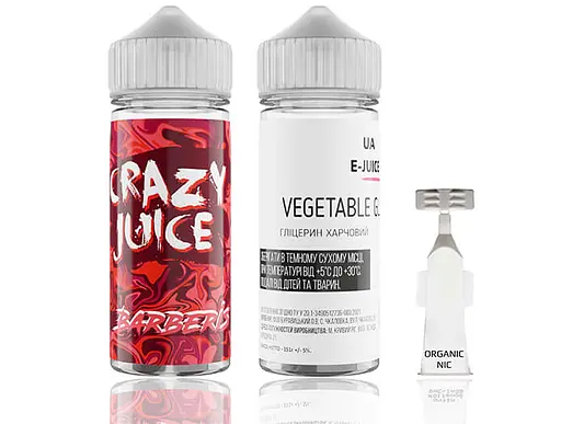 Набор компонентов для самозамеса органической заправки Crazy Juice Barberis 120 мл 0-3 мг Барбарисовый леденец (11972)