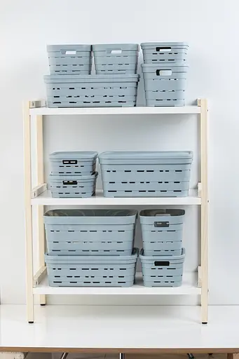 Корзина Idea Home Pyramid без крышки 5 л 24x17.5x16 см голубая (00612 Blue) - фото 3