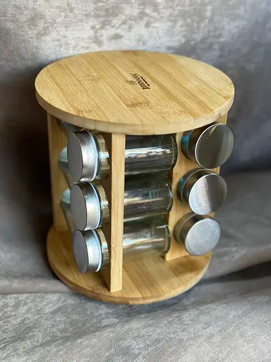 Органайзер для спецій Bohmann BH 7864-12 набір 12 скляних баночок підставка лійка - фото 5