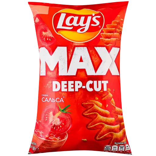 Набор: чипсы Lay's Max Strong Чили и лайм картофельные 95 г + чипсы Lay's Max Deep-cut Сальса Рифленые картофельные 95 г - фото 4
