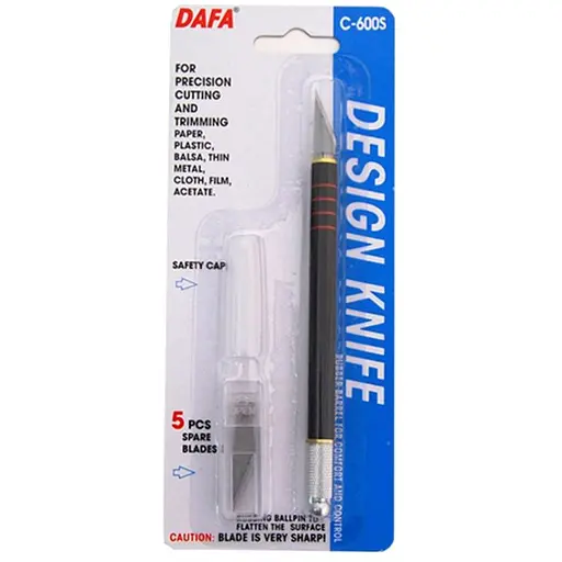 Ніж макетний Dafa C-600S пластикова ручка 5 змінних лез - фото 1