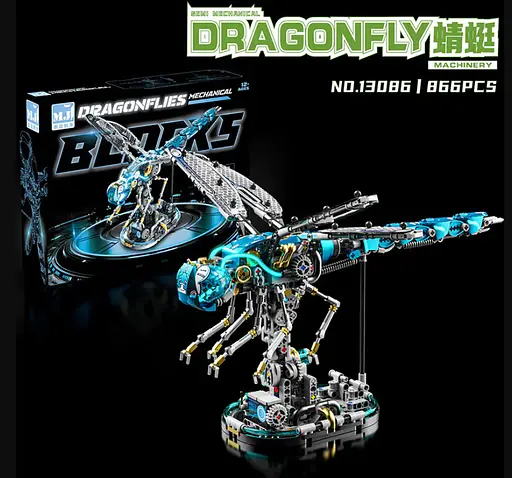 Конструктор механічний бабка -стрекоза  MJI Dragonfly  для дітей та дорослих  живий світ 866 деталей - фото 2