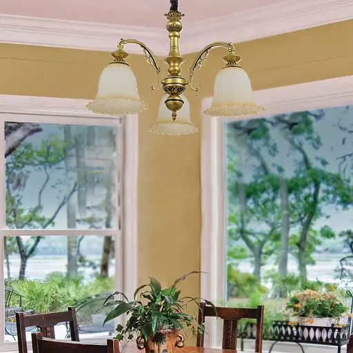 Люстра подвесная Brille прованс E27 60W G (BKL-682S/3) - фото 9