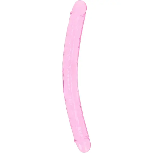Двухсторонний фаллоимитатор RealRock Crystal Clear Double Dildo 13'' 34 см розовый