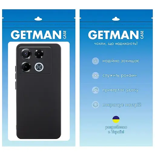 Чехол TPU GETMAN Liquid Silk Full Camera для Infinix Note 40 Pro 4G Черный / Black - фото 2