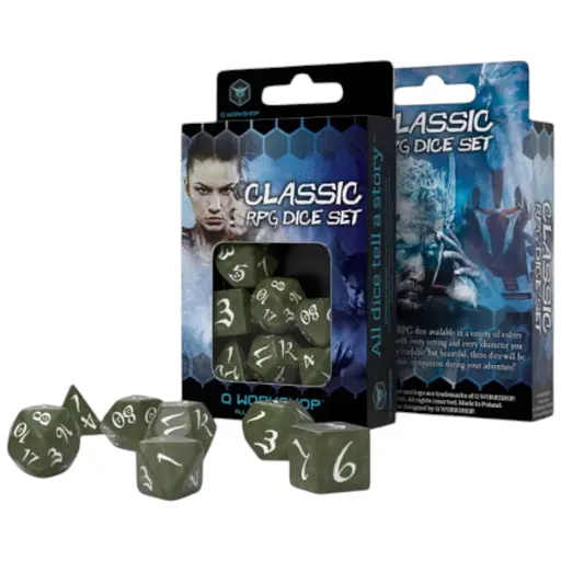 Набор кубиков Classic RPG Olive & white Dice Set , 7 шт. (SCLE10)