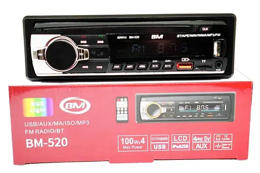Автомагнитола Boschmann BM-520 1DIN с Bluetooth, RGB-подсветкой панели, двойным USB, поддержкой microSD/TF, AUX-входом, MP3 - фото 7